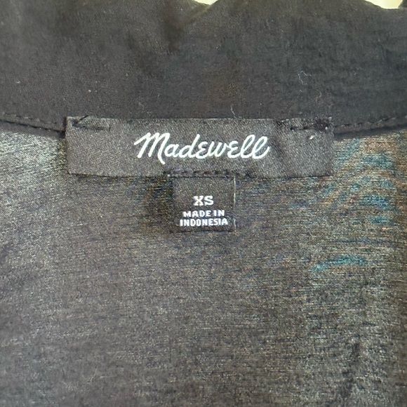 Madewell Black Button-Front short sleeve collard  Blouse. XS - Picture 4 of 7